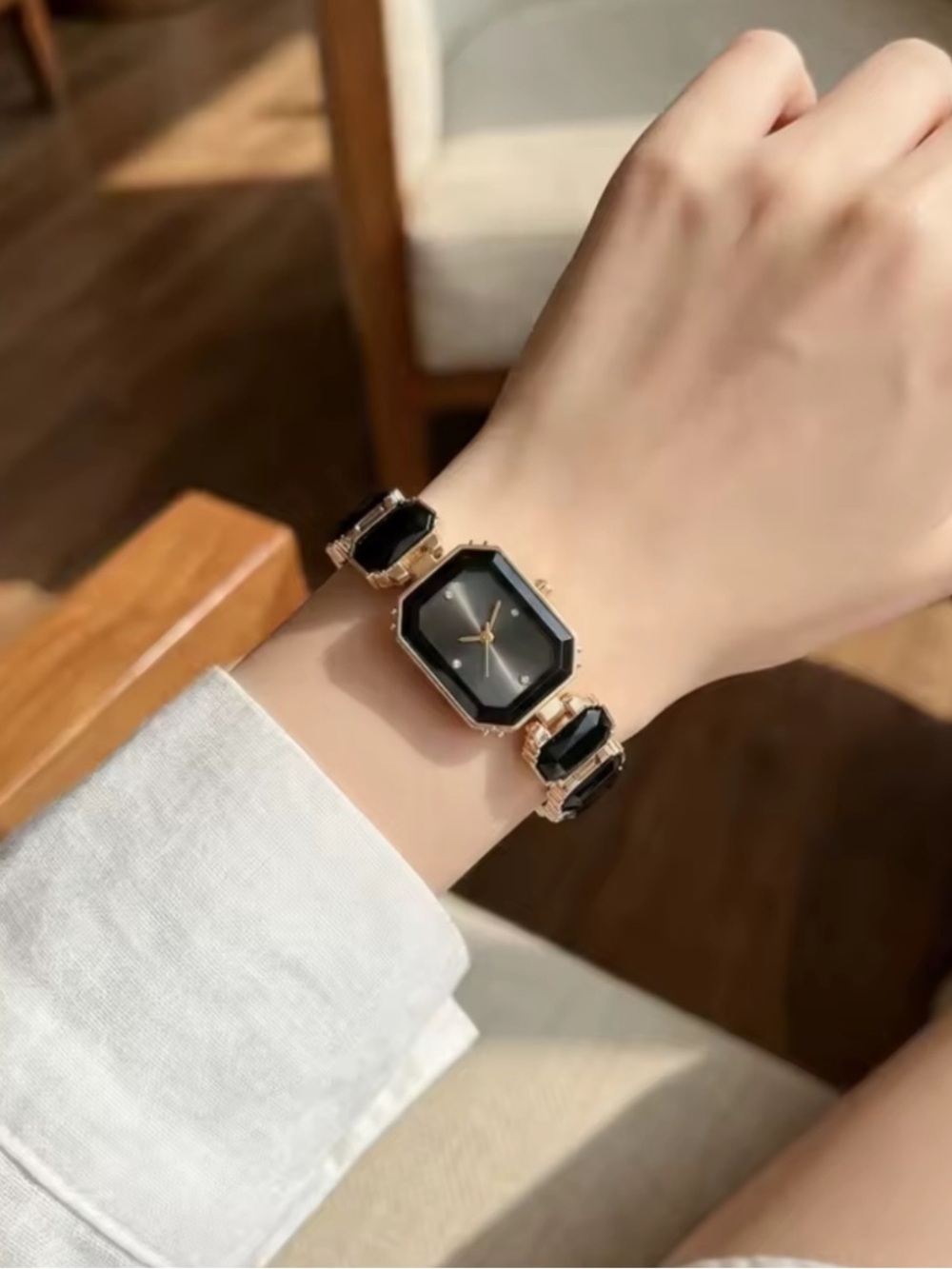 Maison Noir Crystal Link Bracelet Watch